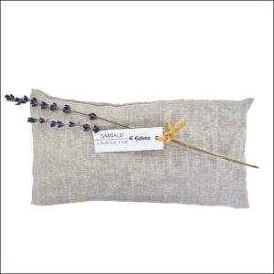 Lavender meditation cushion in beige linen