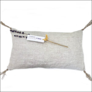 Lavender relaxation cushion in beige linen